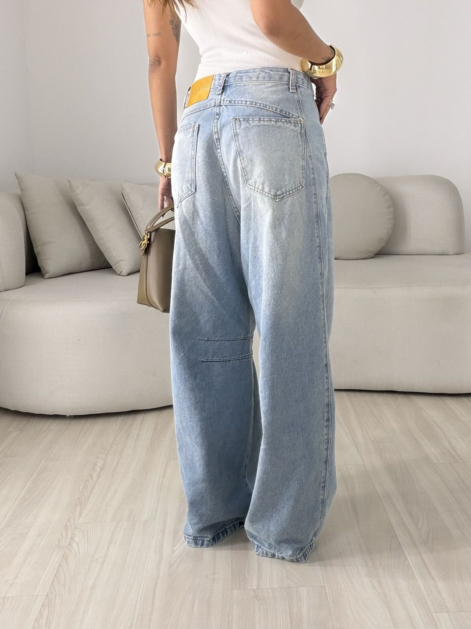 CALÇA IVETE BARREL JEANS CLARO