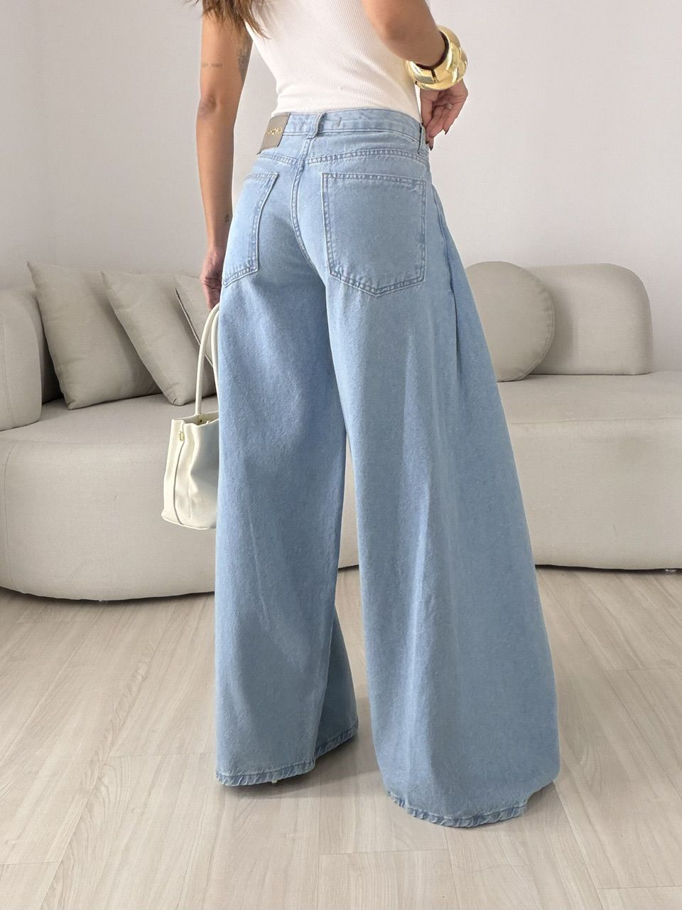 CALÇA JADE WIDE ENVELOPE JEANS CLARO