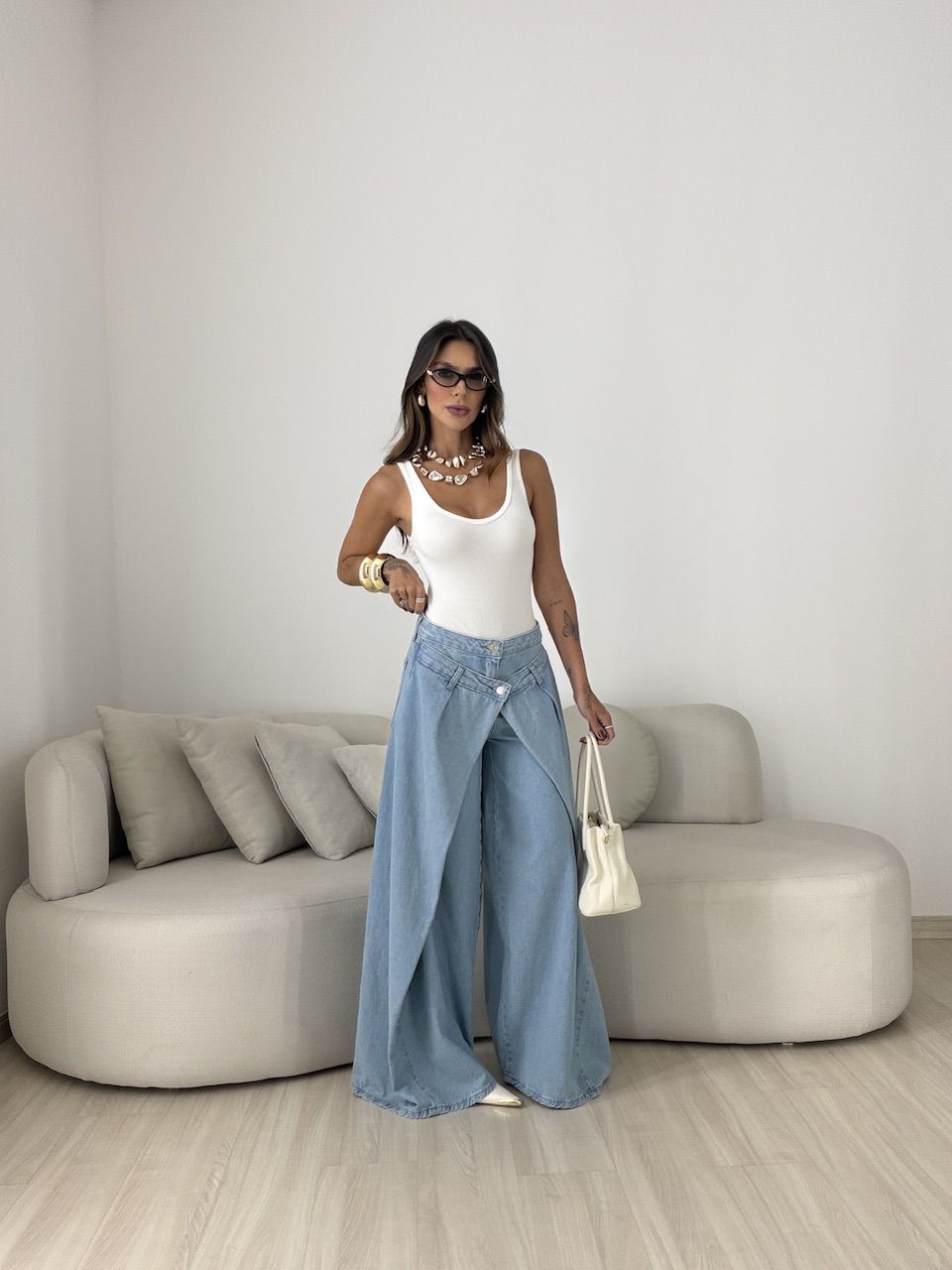 CALÇA JADE WIDE ENVELOPE JEANS CLARO