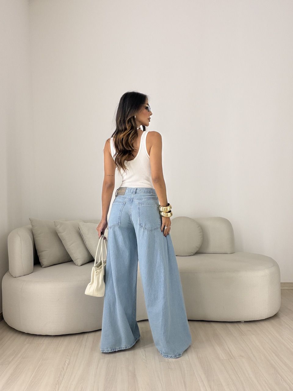 CALÇA JADE WIDE ENVELOPE JEANS CLARO