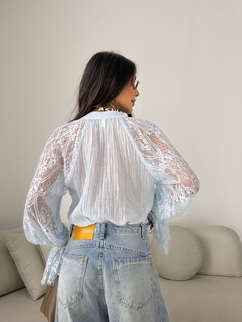 CAMISA RAISSA RENDA AZUL
