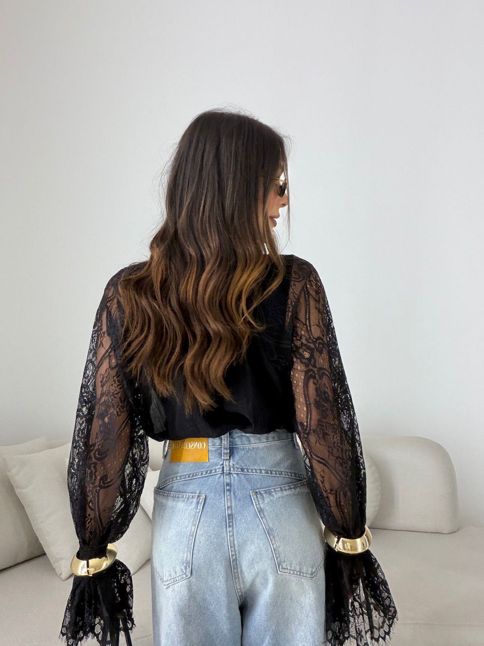 CAMISA RAISSA RENDA PRETA
