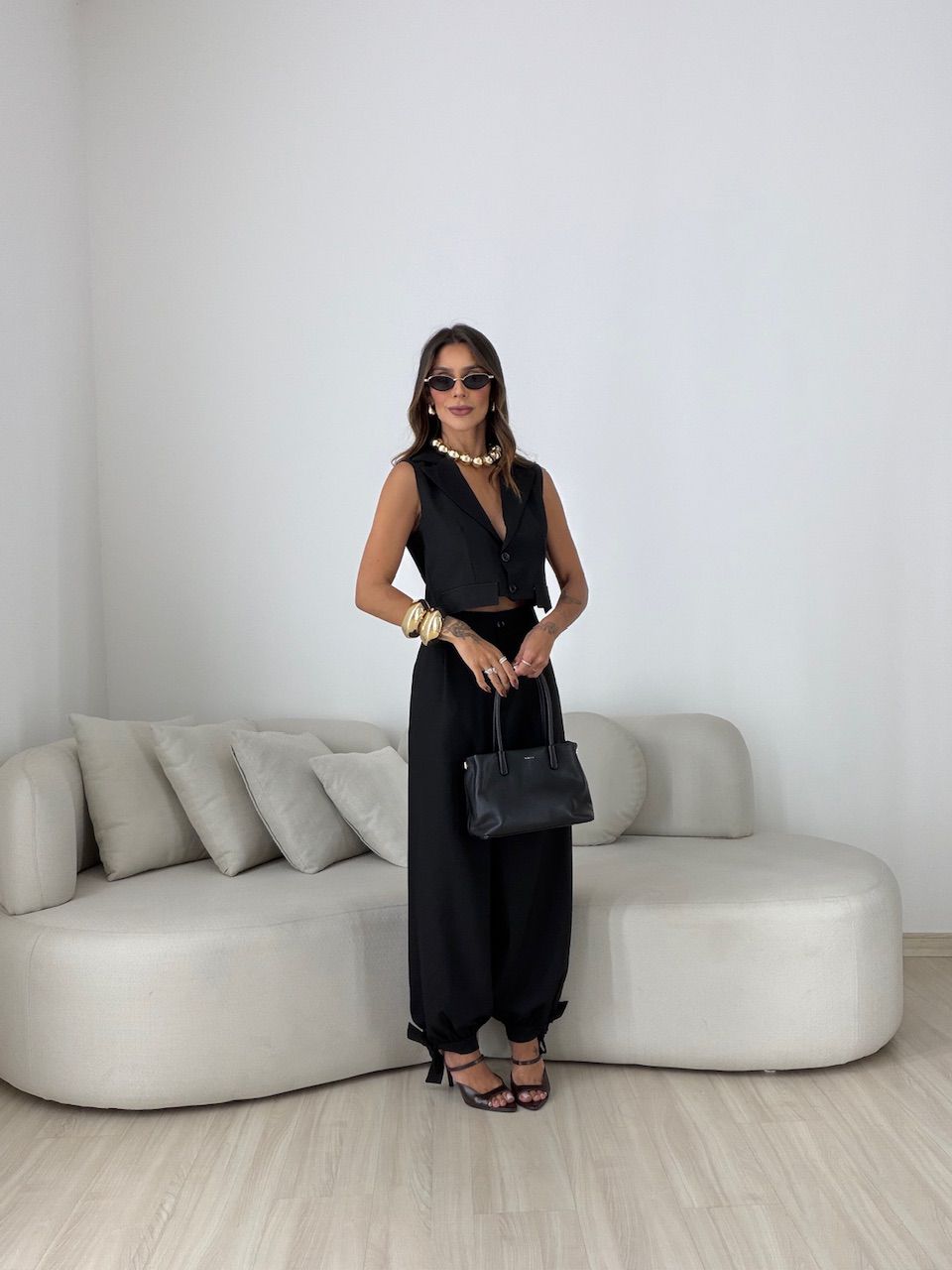CONJUNTO CORA CALÇA ALADIM PRETO