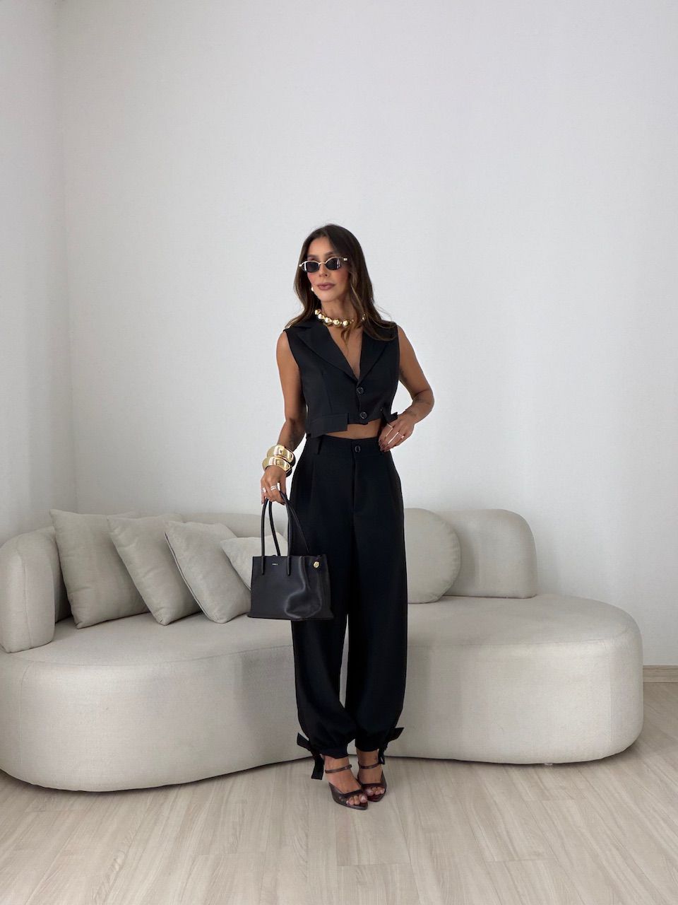 CONJUNTO CORA CALÇA ALADIM PRETO