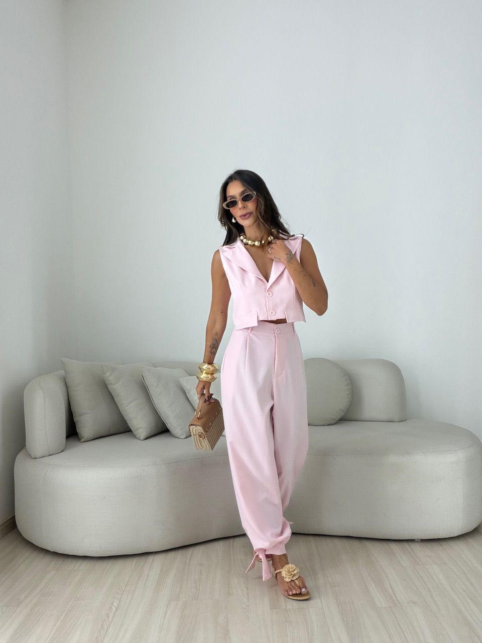 CONJUNTO CORA CALÇA ALADIM ROSA