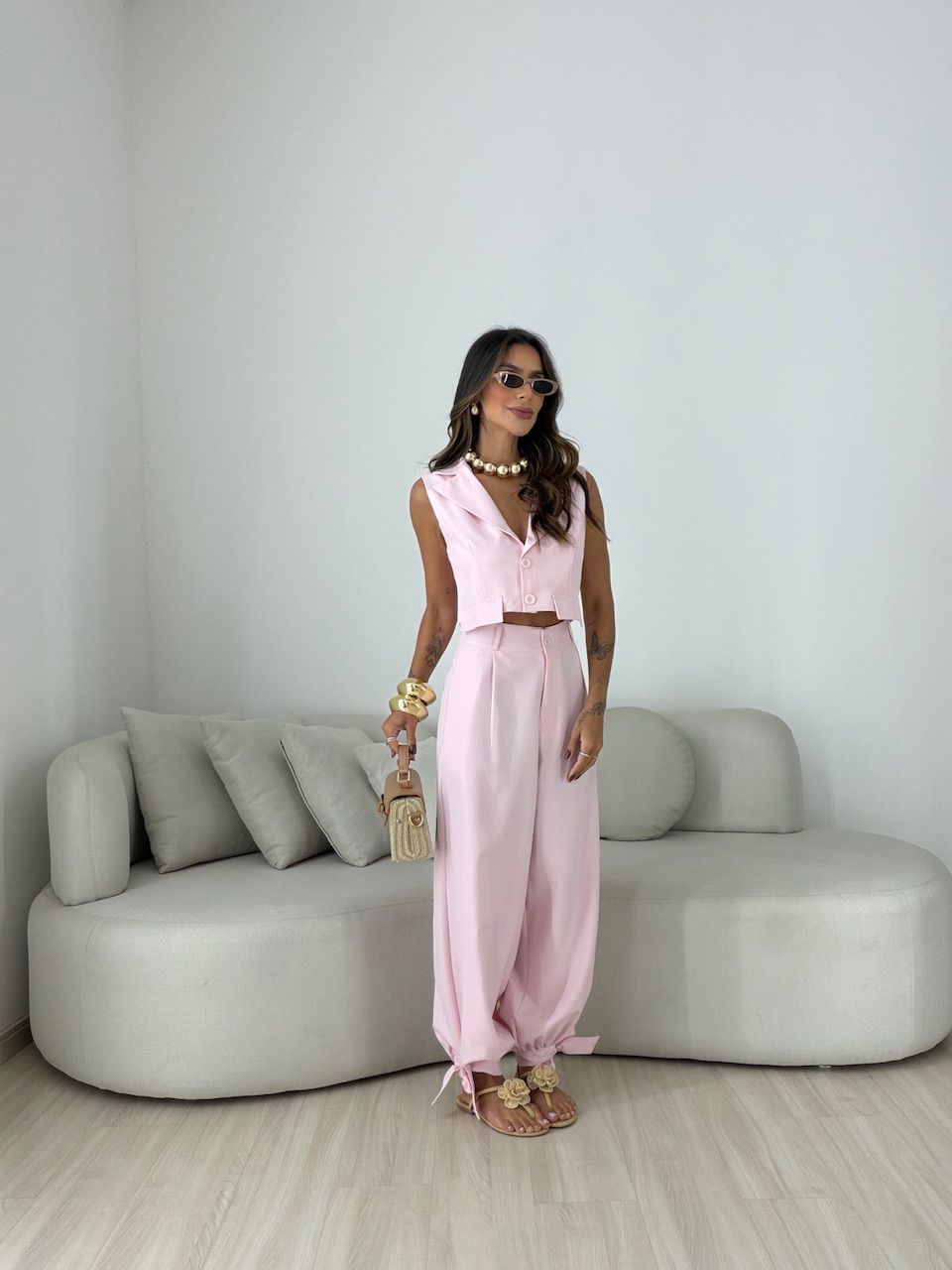 CONJUNTO CORA CALÇA ALADIM ROSA