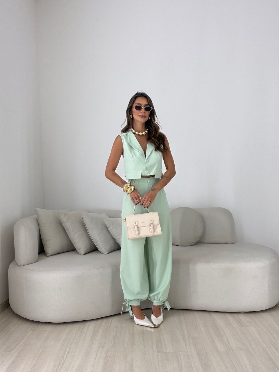 CONJUNTO CORA CALÇA ALADIM VERDE