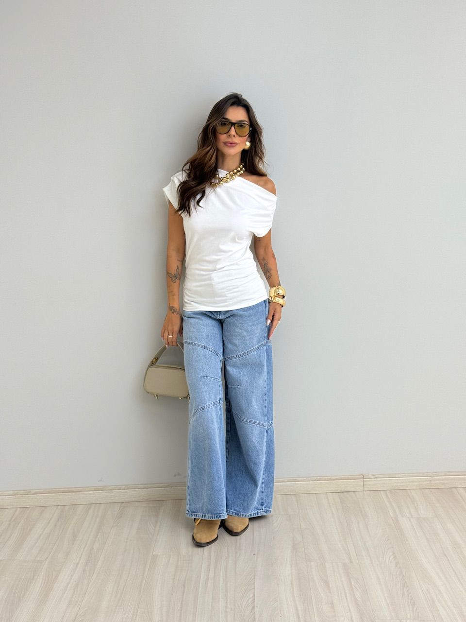 BLUSA ALANIS DRAPEADA OFF
