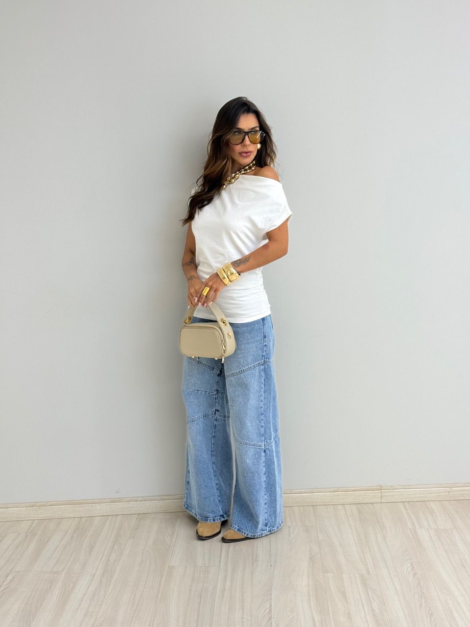 BLUSA ALANIS DRAPEADA OFF