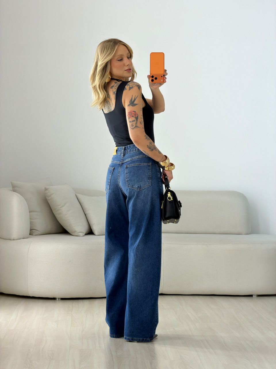 CALÇA ANA LAURA BAGGY BALLOON JEANS MÉDIO