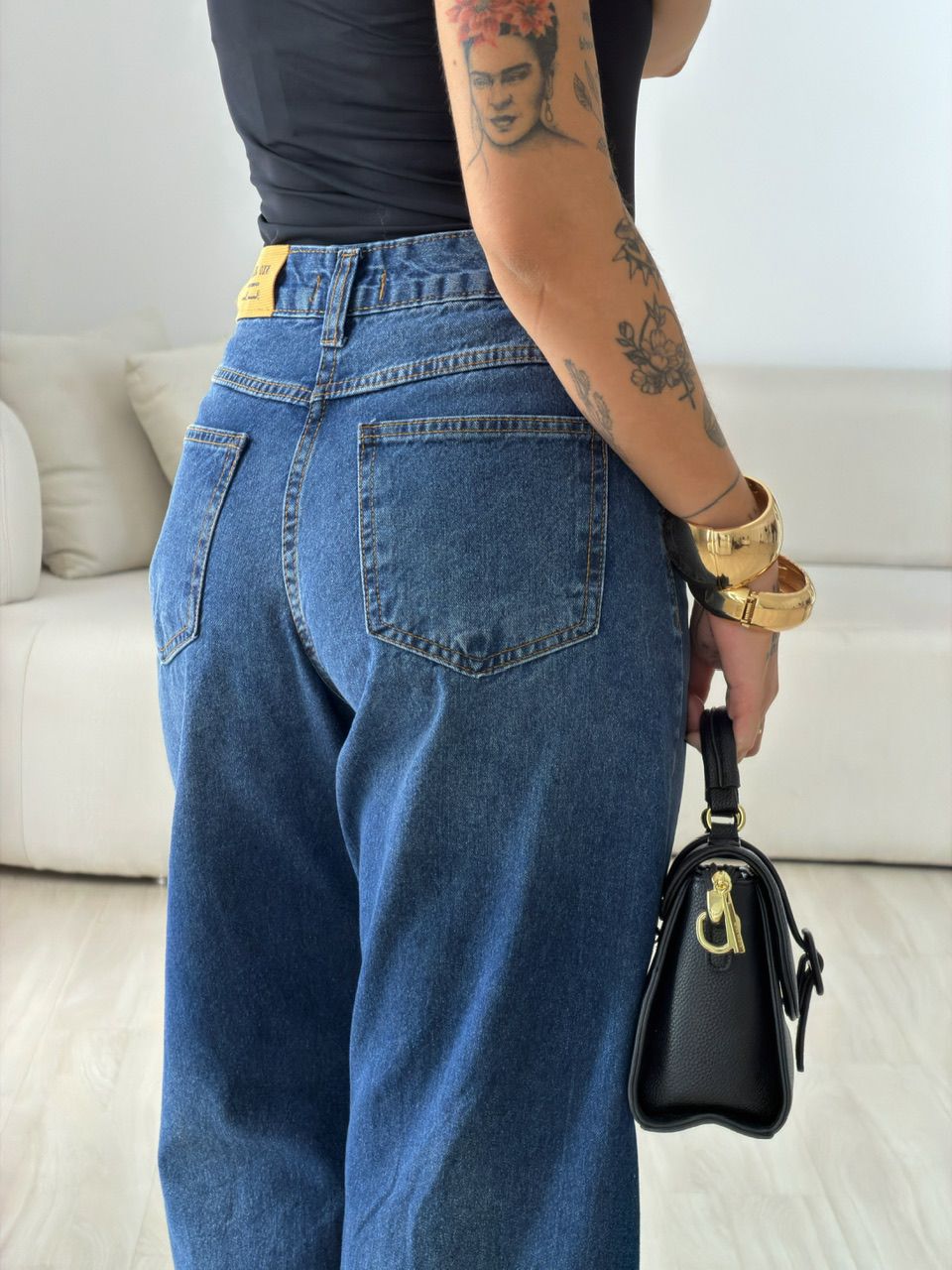 CALÇA ANA LAURA BAGGY BALLOON JEANS MÉDIO