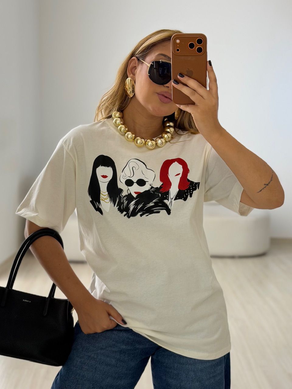 T-SHIRT MIRANDA ESTAMPADA OFF. - 0077030326 - CAROLLA FERRARO