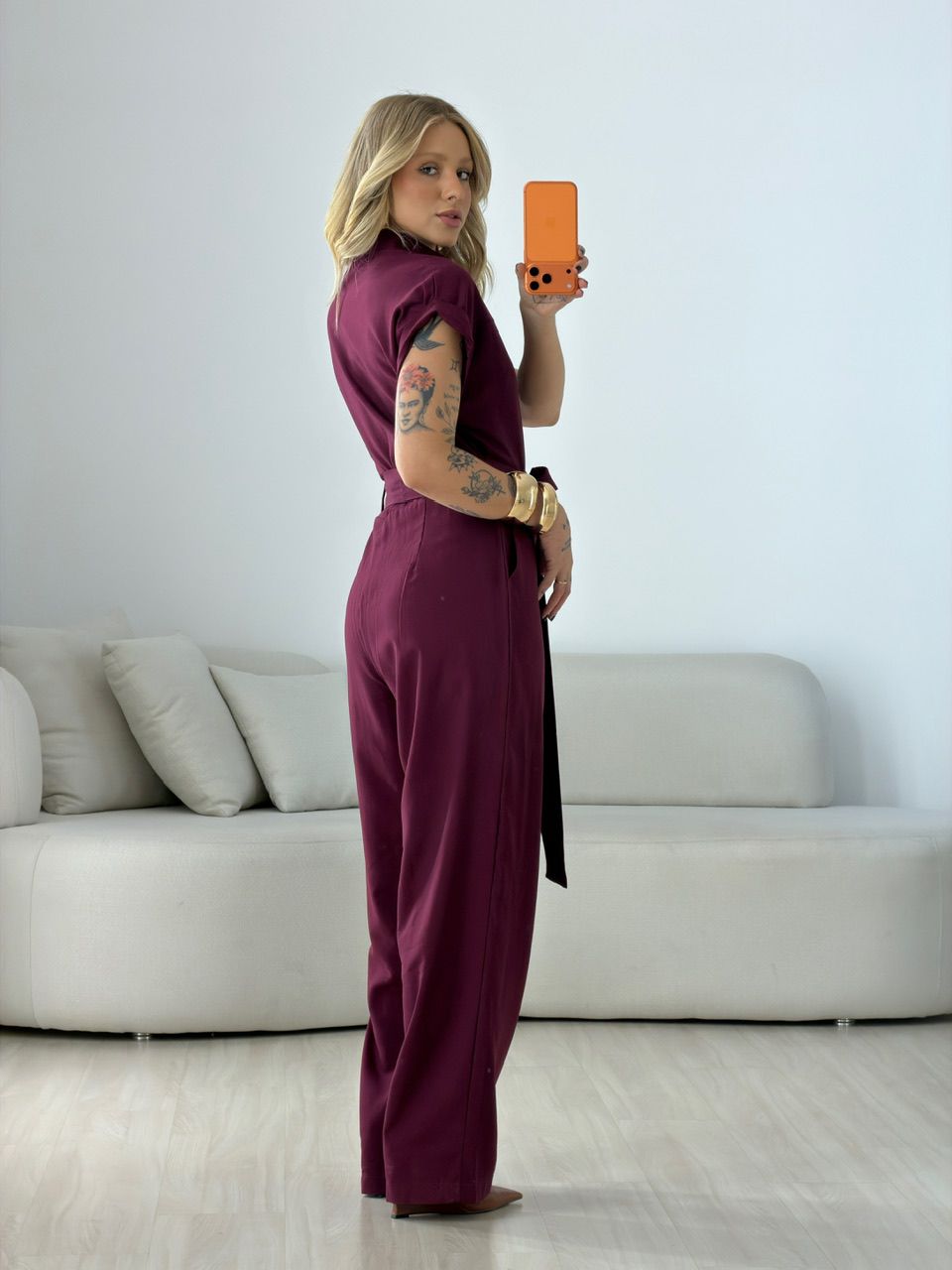 MACACÃO IVONE ZÍPER VINHO