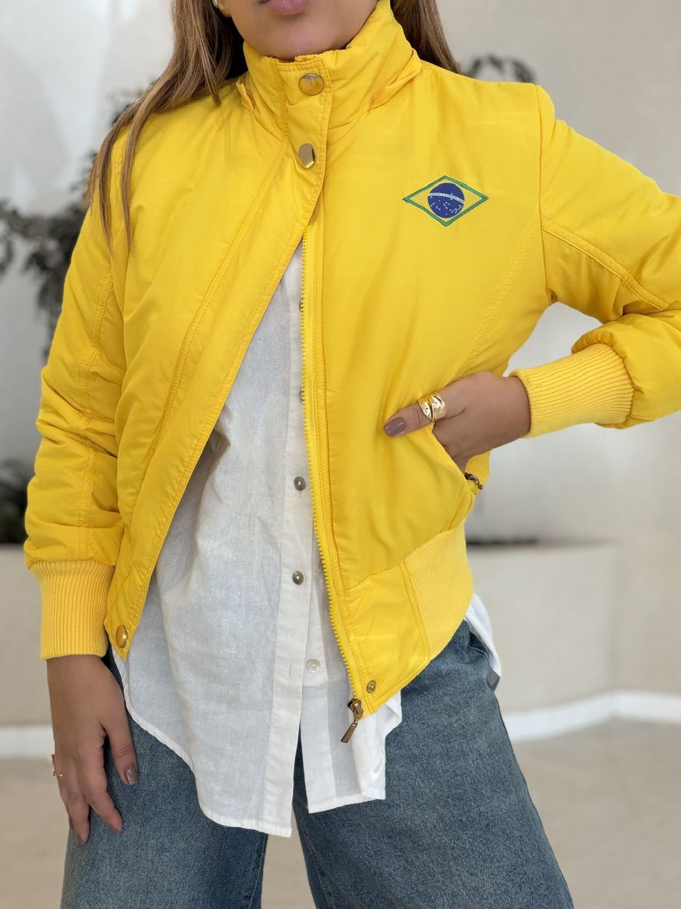 JAQUETA BRASIL AMARELA