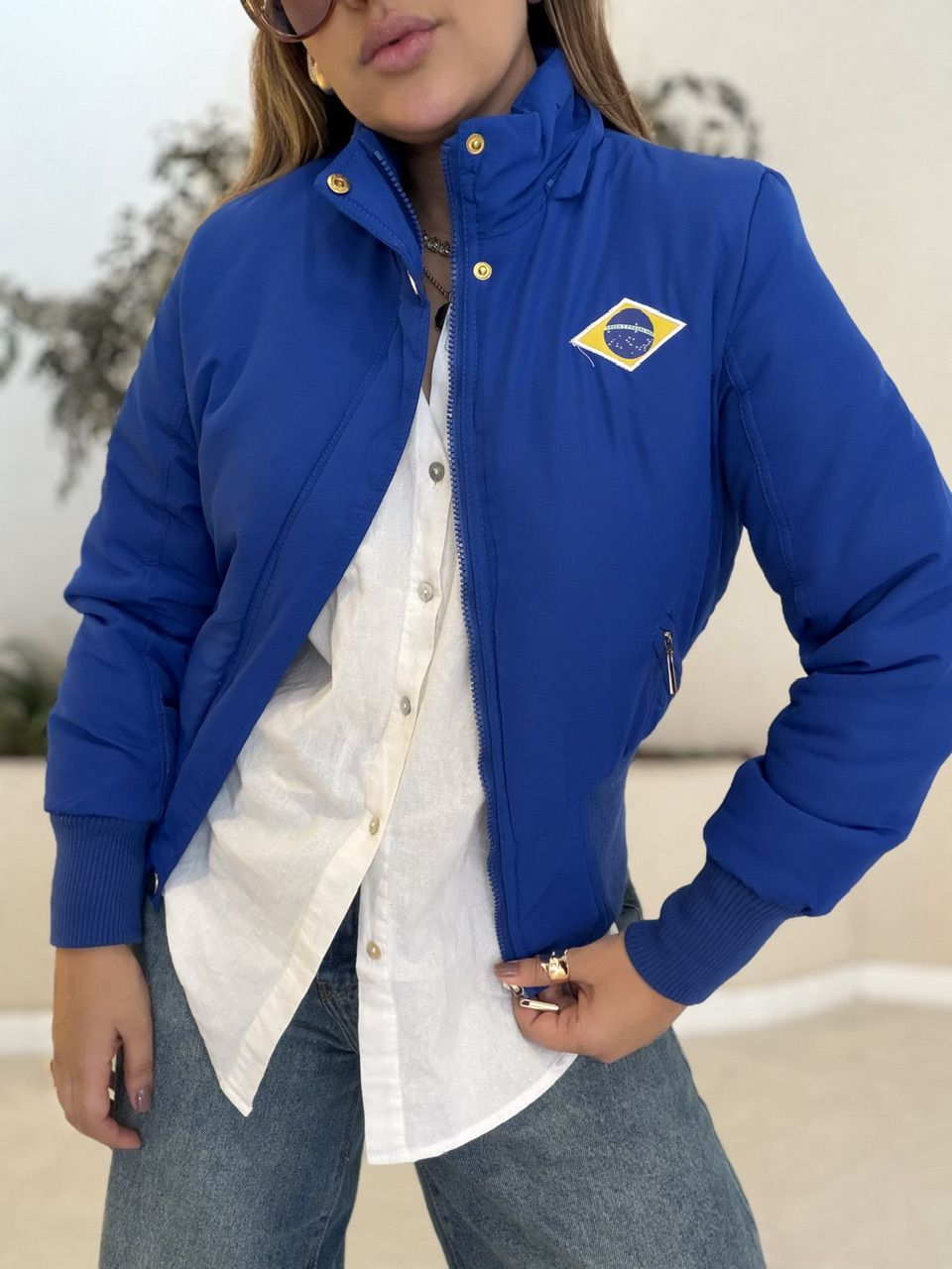 JAQUETA BRASIL AZUL - 0078730109 - CAROLLA FERRARO