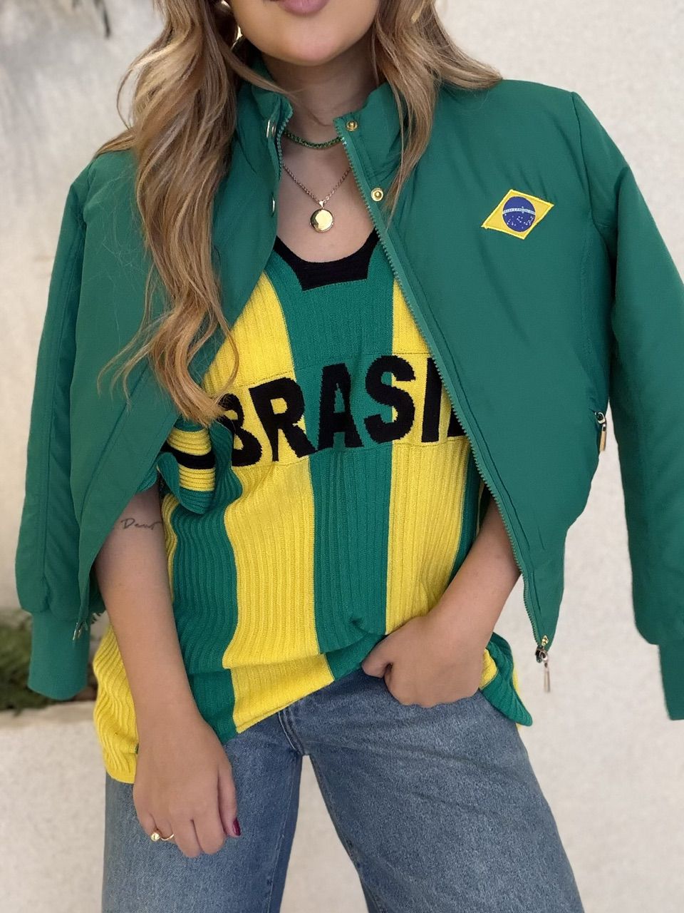 JAQUETA BRASIL VERDE - 0078730014 - CAROLLA FERRARO