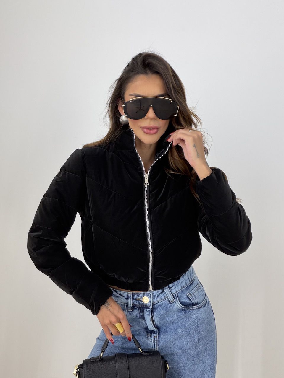 JAQUETA MALU PUFFER PRETO - 0078640032 - CAROLLA FERRARO