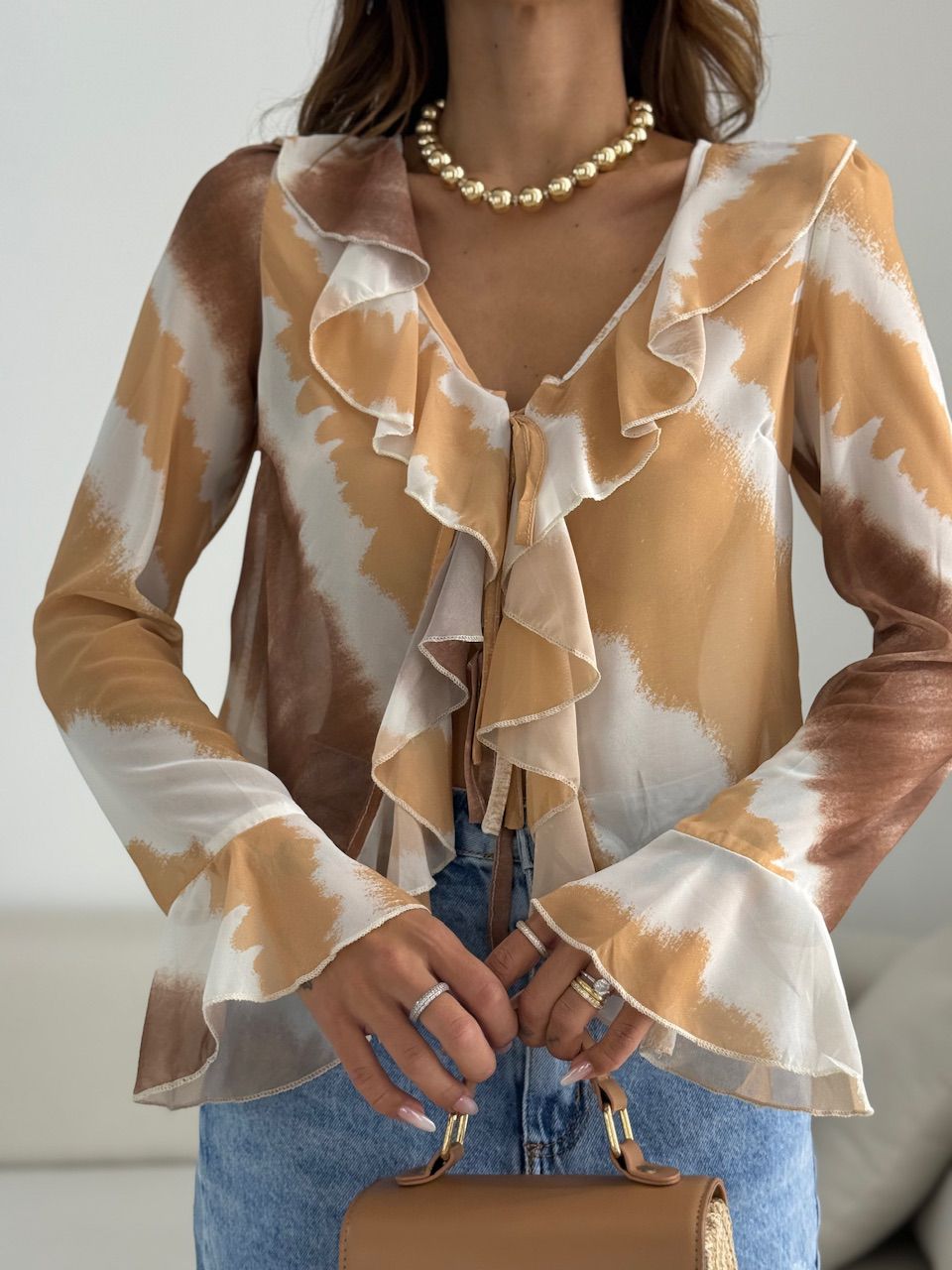 BLUSA SELENA ESTAMPADA NUDE