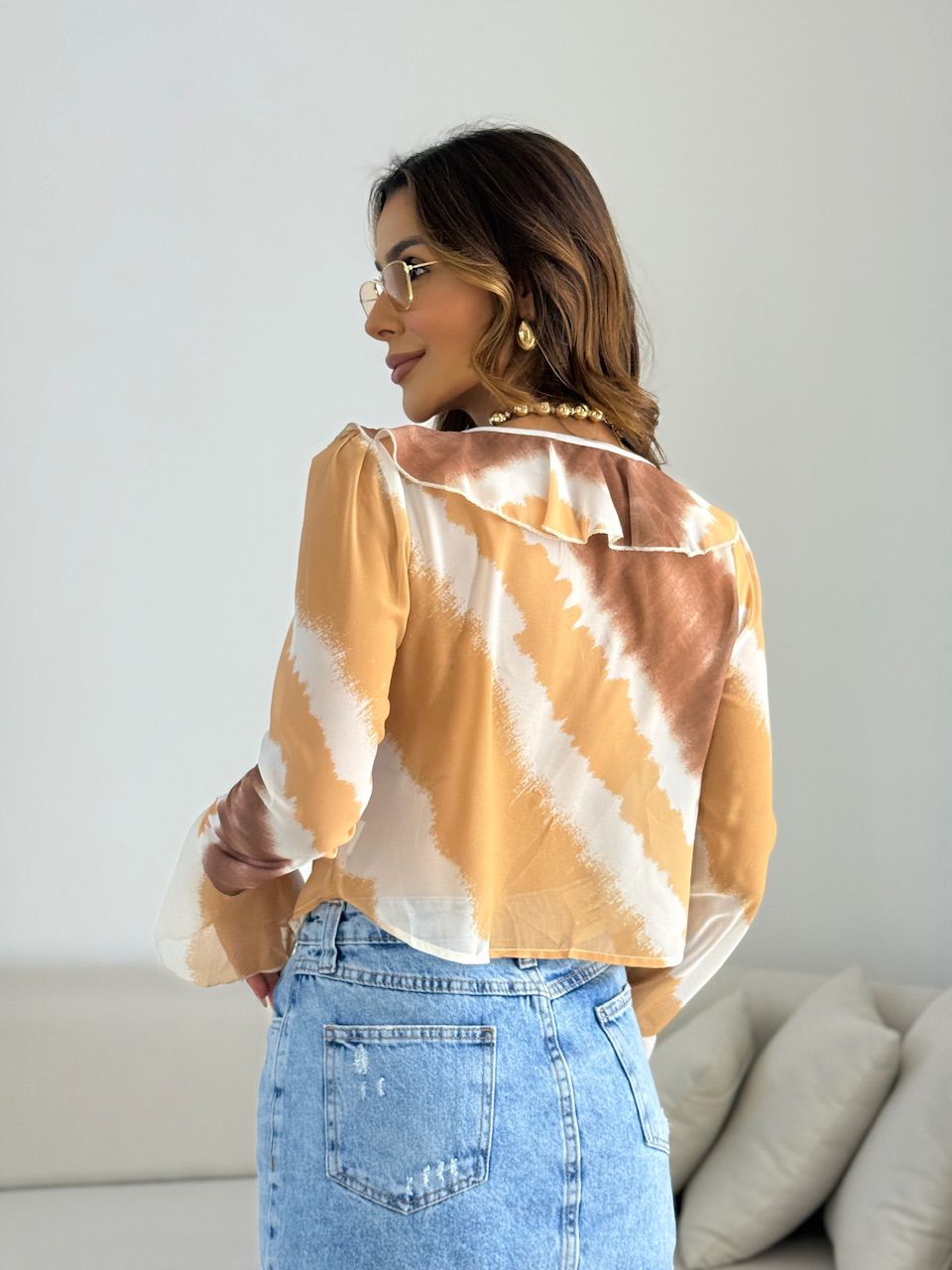 BLUSA SELENA ESTAMPADA NUDE