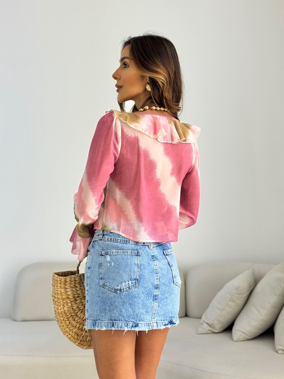 BLUSA SELENA ESTAMPADA ROSA