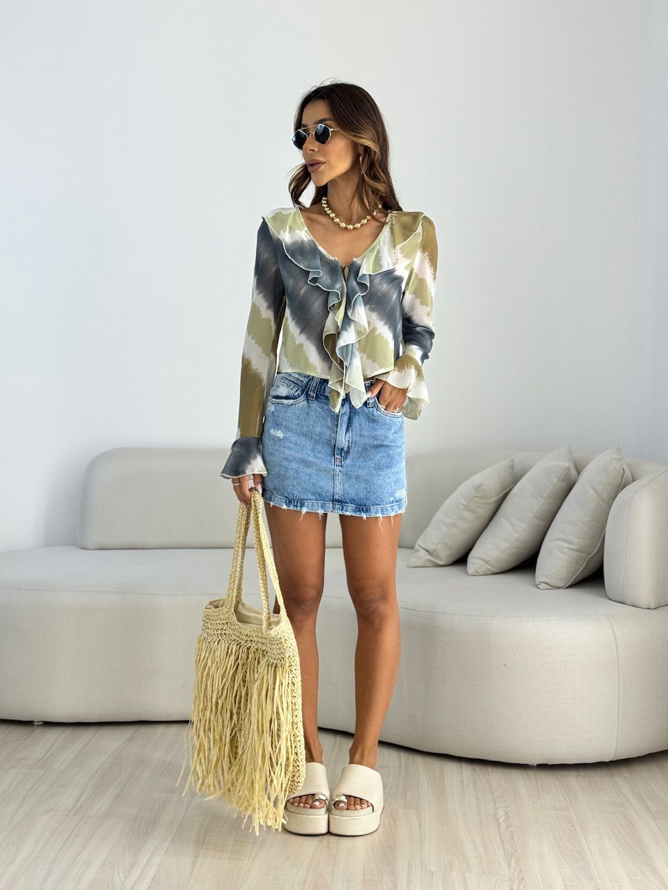 BLUSA SELENA ESTAMPADA VERDE