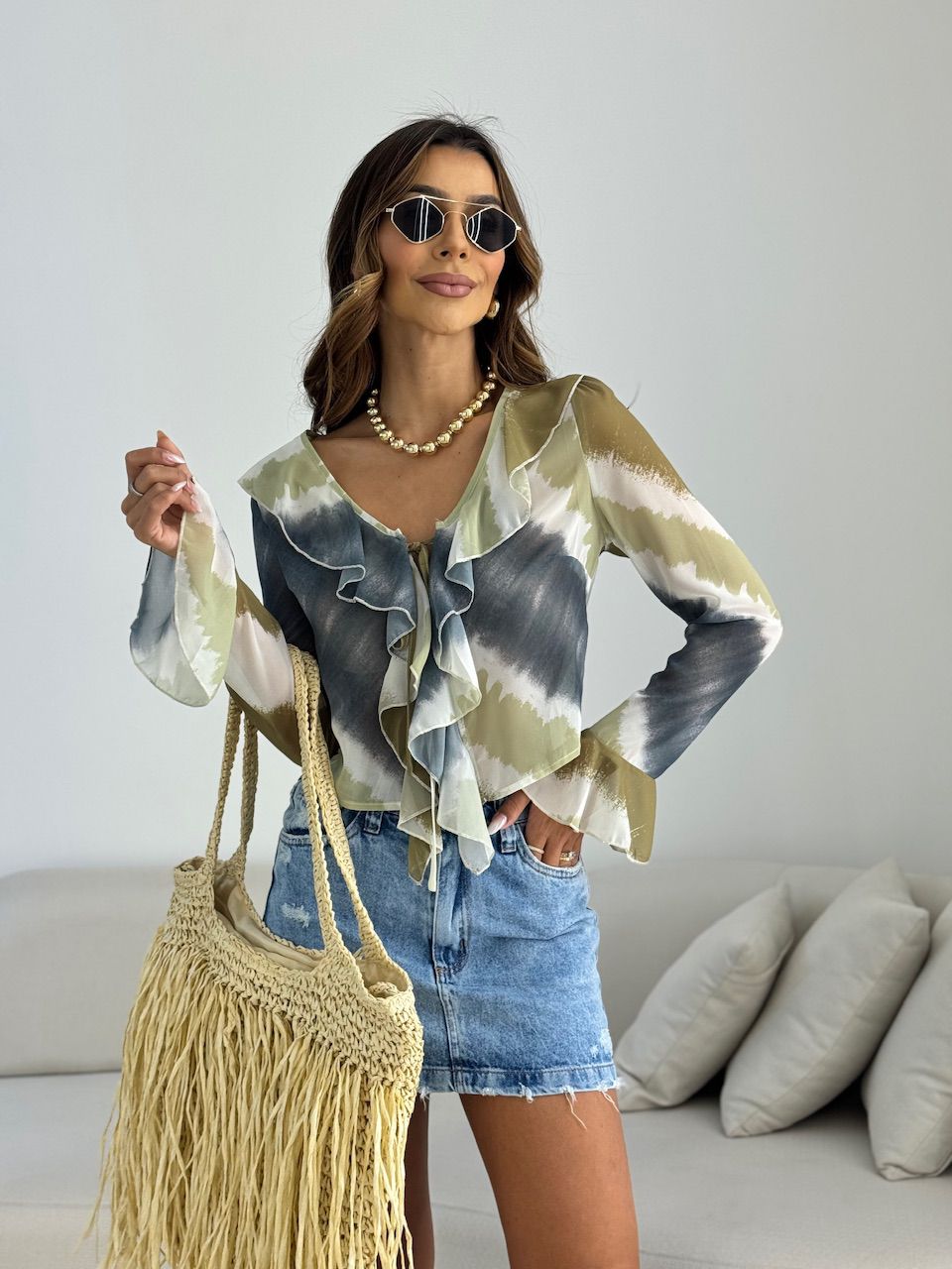 BLUSA SELENA ESTAMPADA VERDE