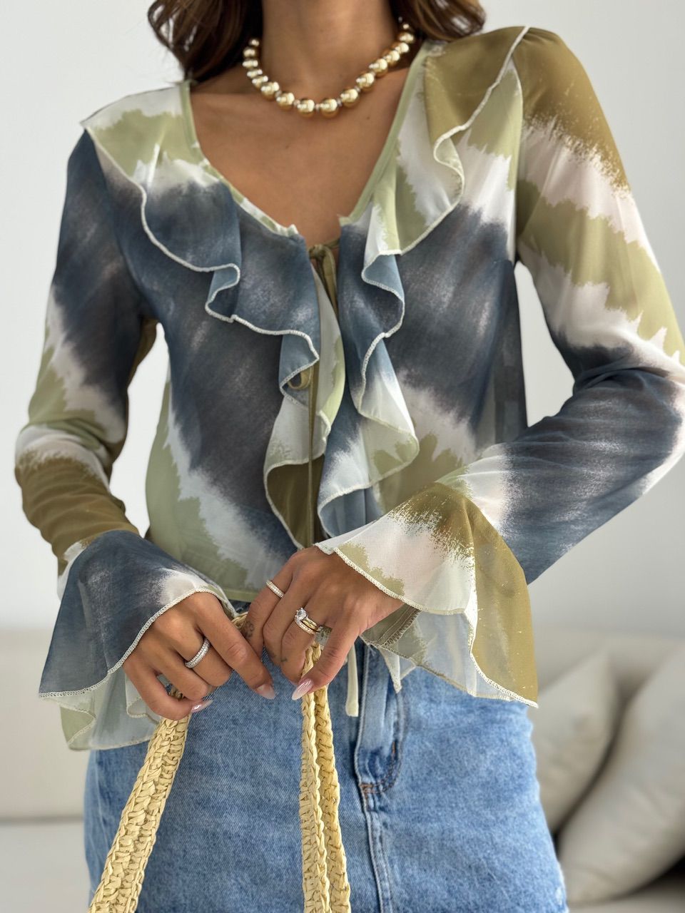 BLUSA SELENA ESTAMPADA VERDE