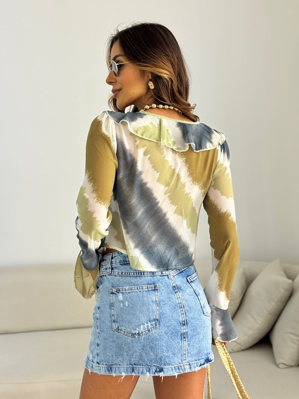 BLUSA SELENA ESTAMPADA VERDE