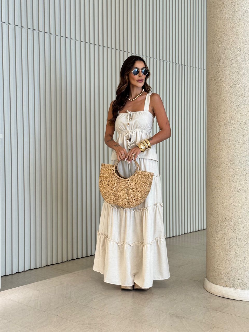 CONJUNTO GRACE SAIA LONGA CRU