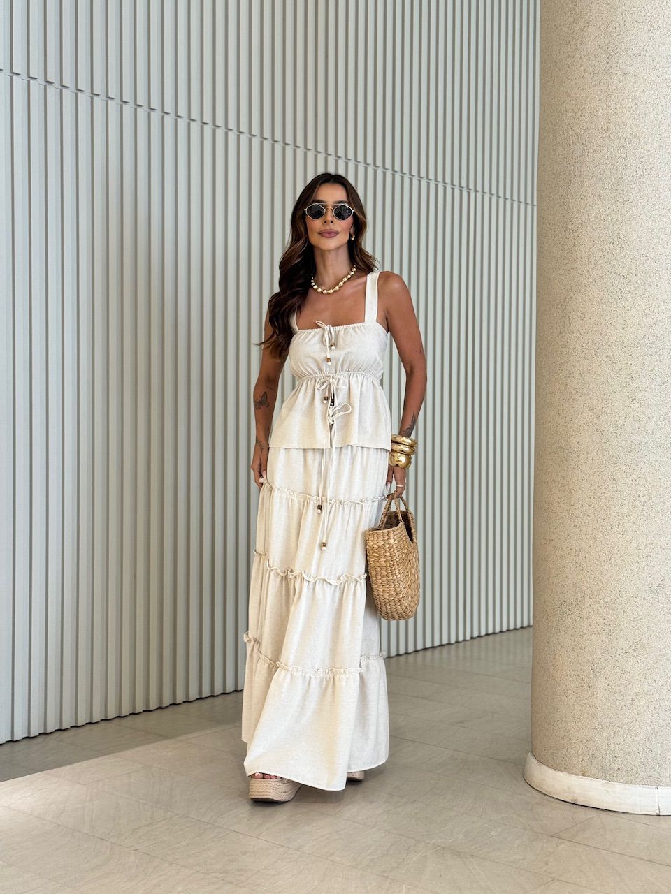 CONJUNTO GRACE SAIA LONGA CRU