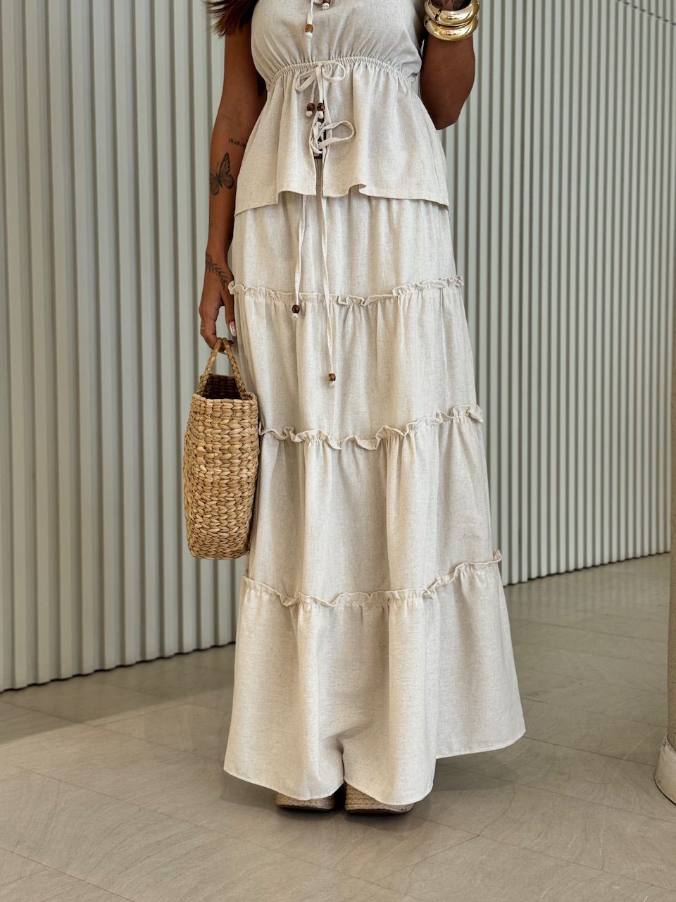 CONJUNTO GRACE SAIA LONGA CRU
