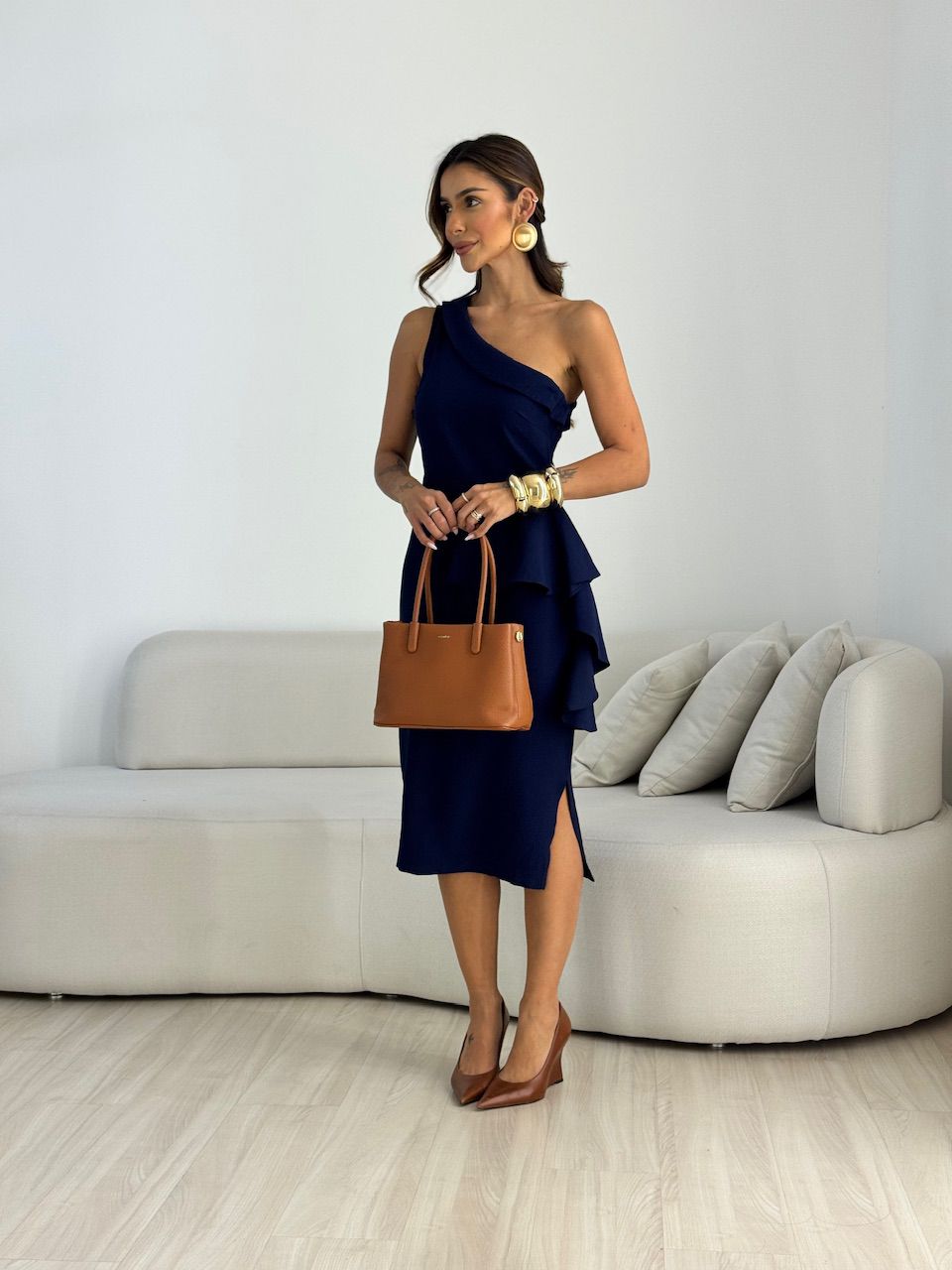 VESTIDO ARETHA NULA MANGA MARINHO