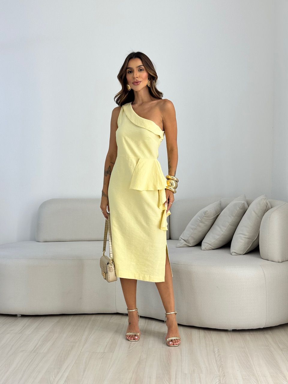 VESTIDO ARETHA NULA MANGA YELLOW BUTTER