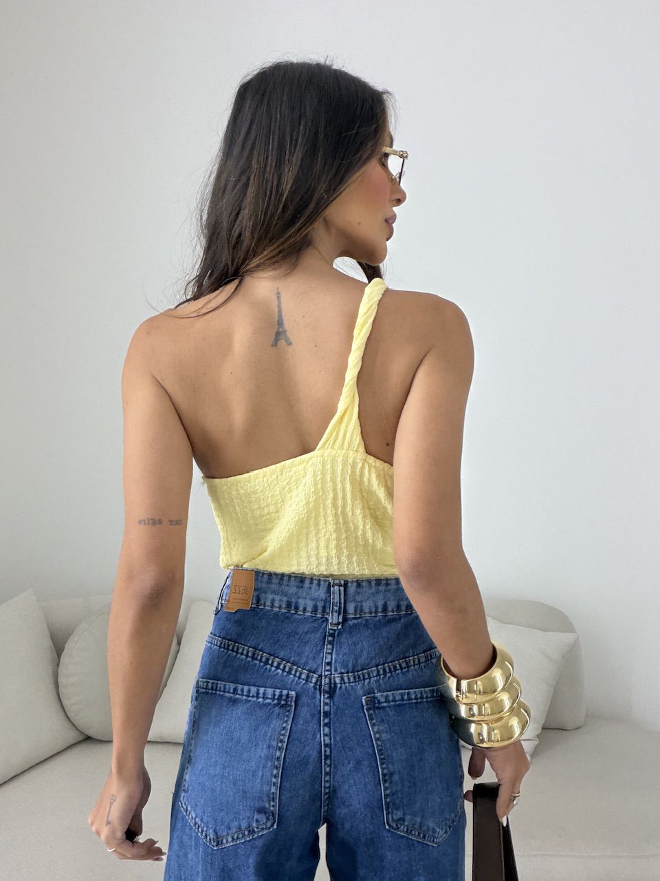 BLUSA GISELE NULA MANGA AMARELA