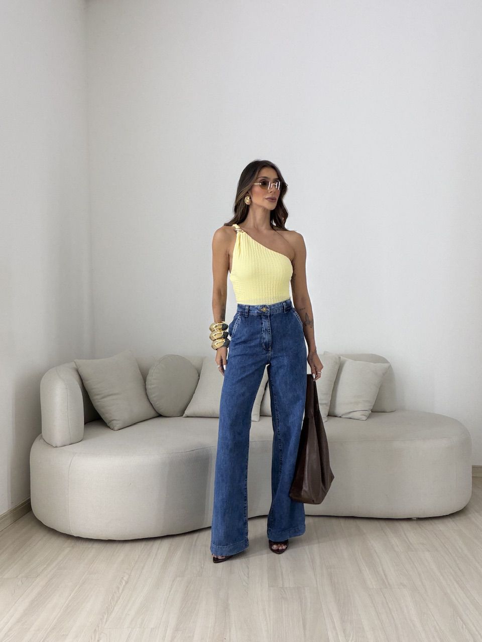 BLUSA GISELE NULA MANGA AMARELA