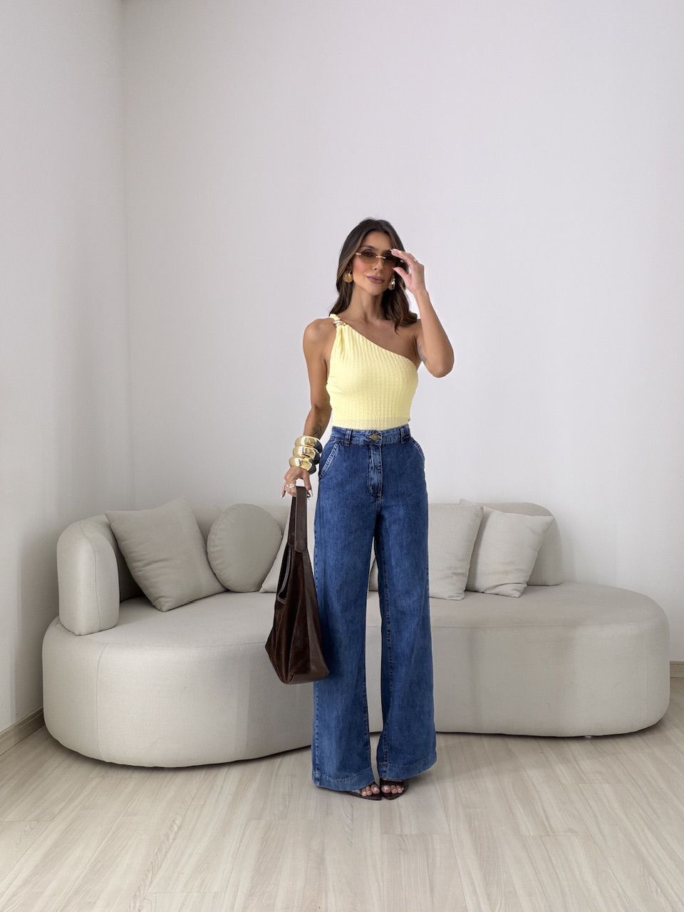 BLUSA GISELE NULA MANGA AMARELA