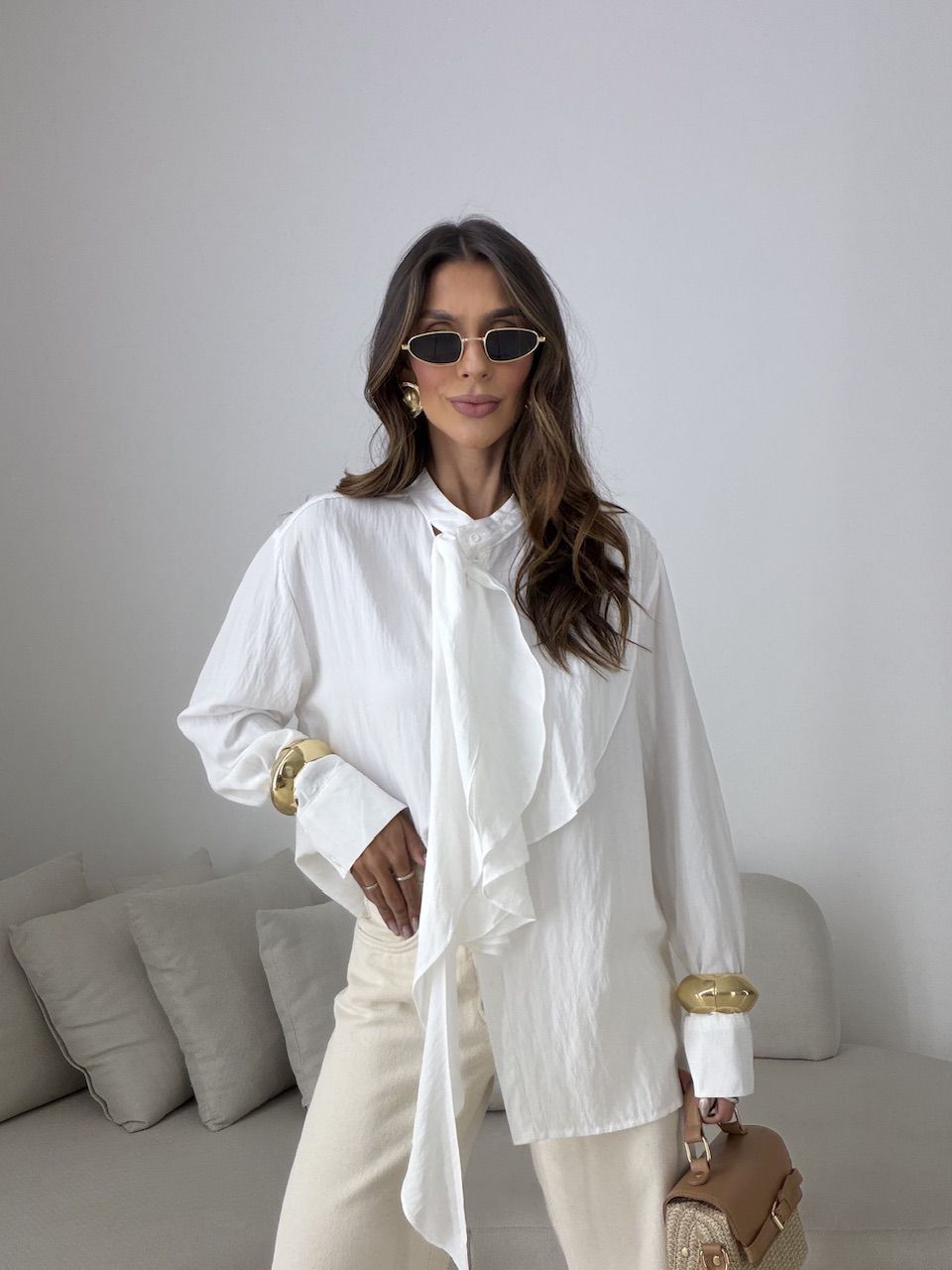 CAMISA POLIANA BABADOS OFF - 0081640048 - CAROLLA FERRARO