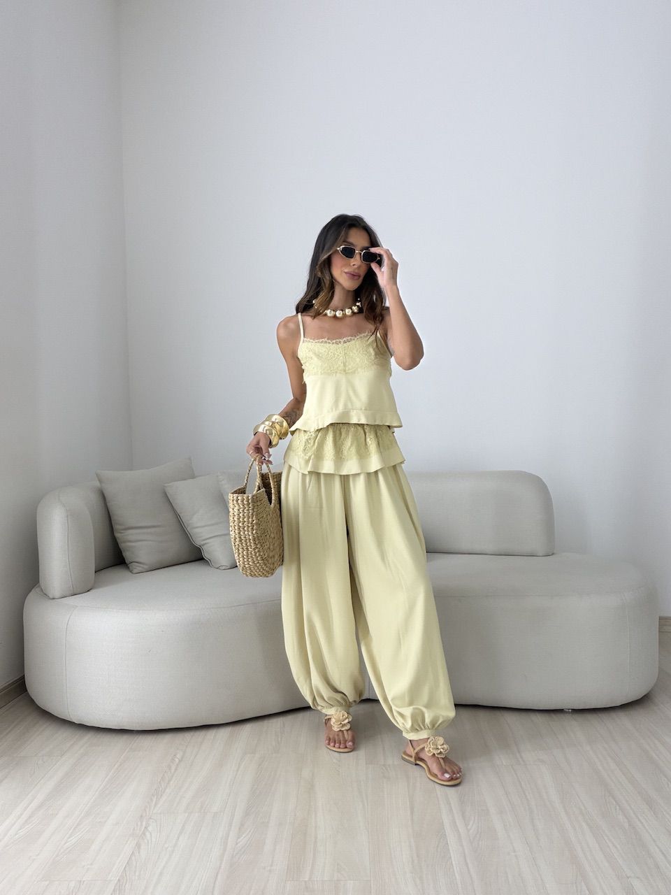 CONJUNTO LORRAINE ALADIM AMARELO - 0081650111 - CAROLLA FERRARO