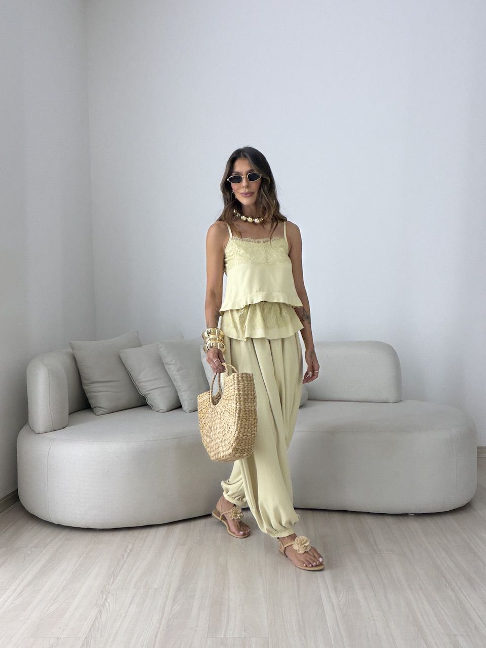 CONJUNTO LORRAINE ALADIM AMARELO