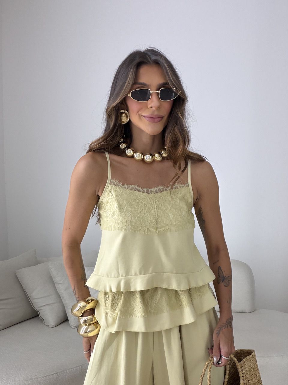 CONJUNTO LORRAINE ALADIM AMARELO