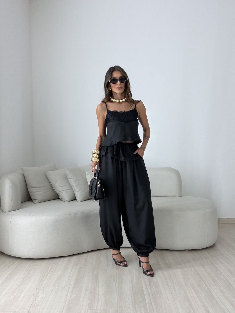CONJUNTO LORRAINE ALADIM PRETO - 0081650032 - CAROLLA FERRARO
