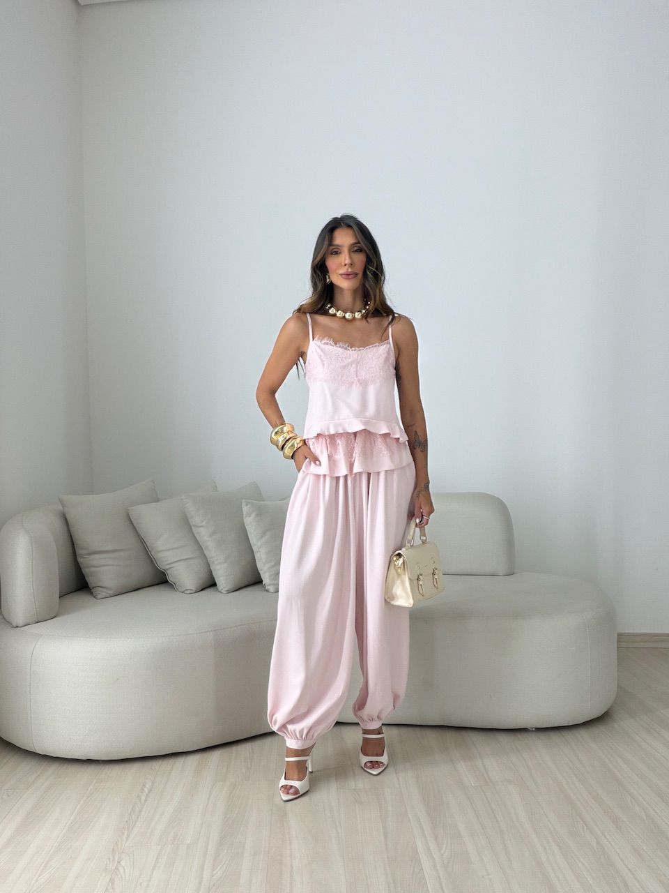 CONJUNTO LORRAINE ALADIM ROSA - 0081650031 - CAROLLA FERRARO