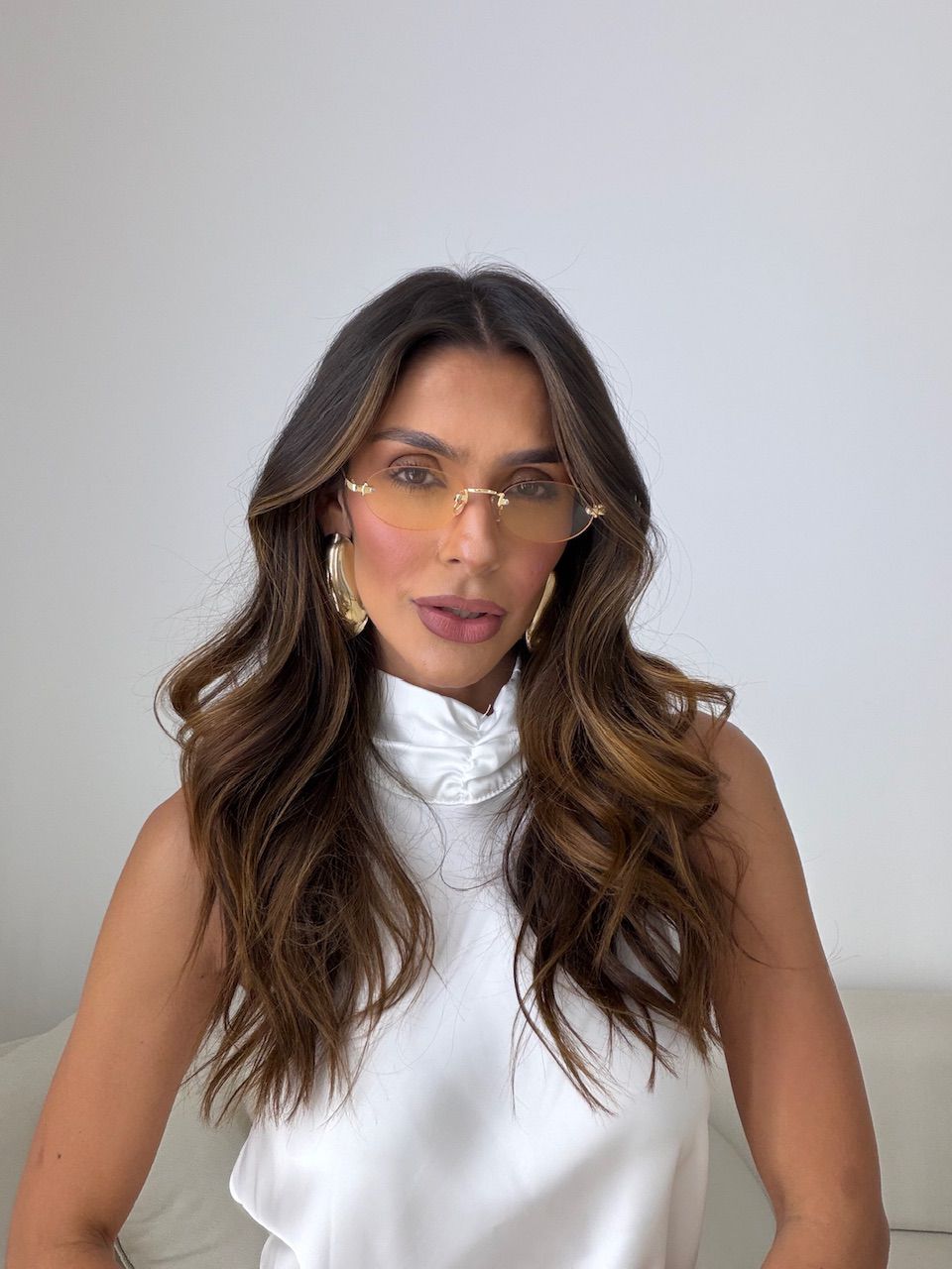ÓCULOS DEISE RIMLESS LARANJA