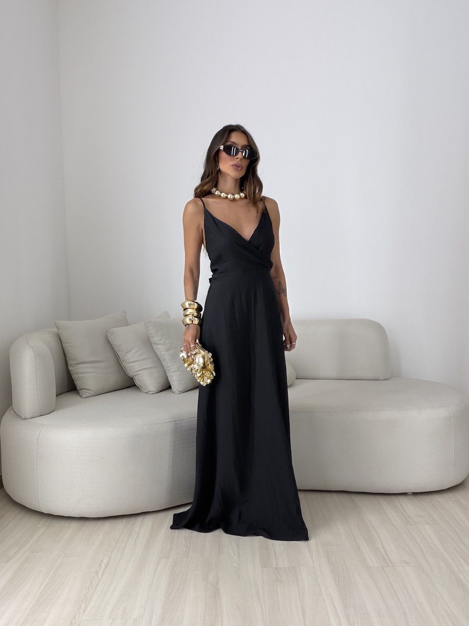 VESTIDO ANASTÁCIA ALCINHA PRETO - 0081660032 - CAROLLA FERRARO