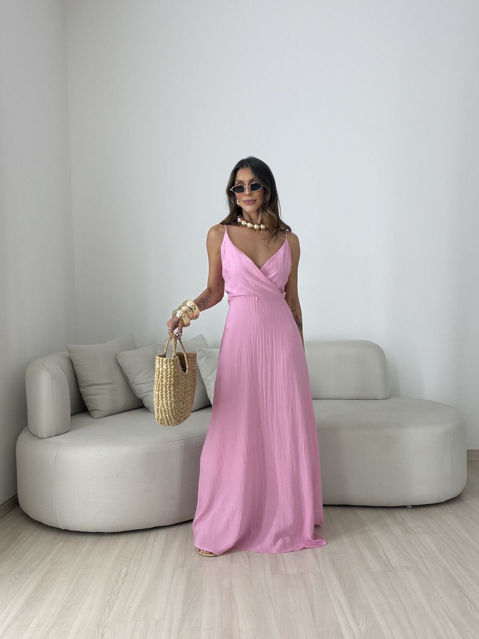 VESTIDO ANASTÁCIA ALCINHA ROSA