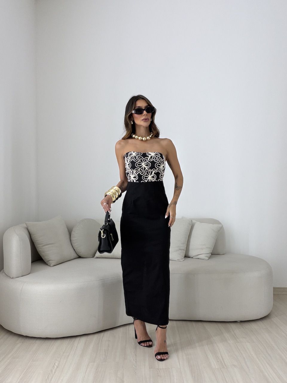 VESTIDO LAUREN TOMARA QUE CAIA PRETO - 0081580032 - CAROLLA FERRARO
