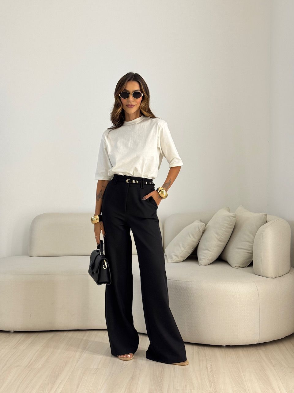 CALÇA EDUARDA CINTO PRETA