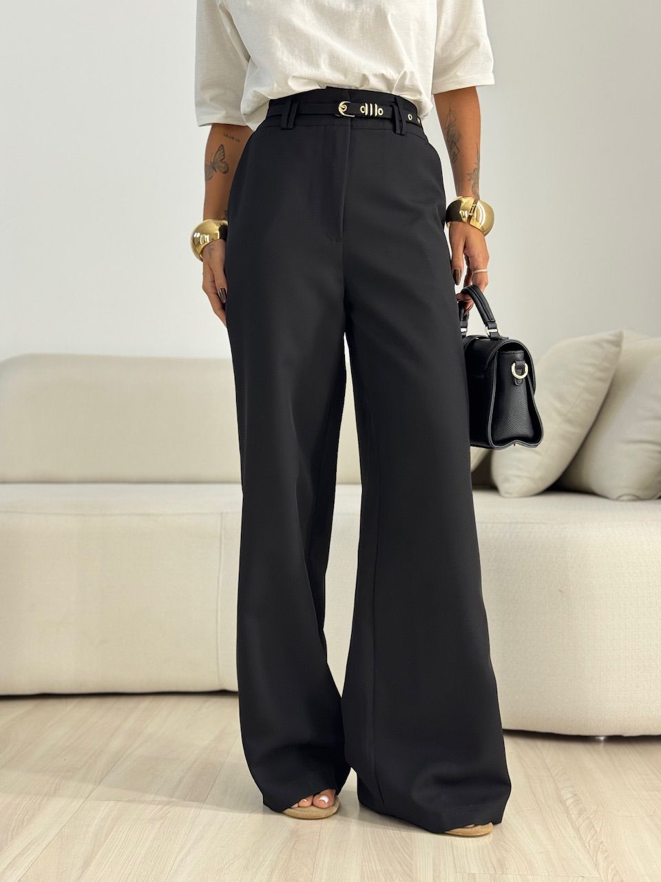 CALÇA EDUARDA CINTO PRETA