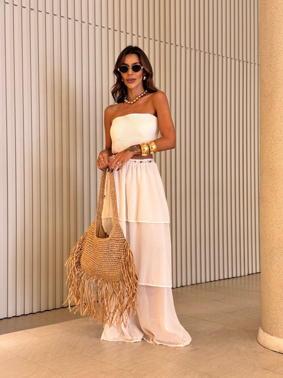 CONJUNTO MANU LASTEX MARFIM