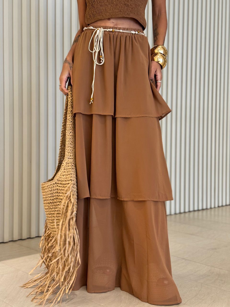 CONJUNTO MANU LASTEX MARROM